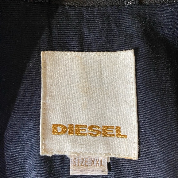 Vintage DIESEL Black Lambskin Leather Moto Jacket XXL - Picture 3 of 3